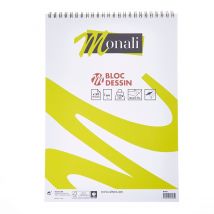 Album Dessin 30 Feuilles - A4 - Papier 120g/m² - Monali