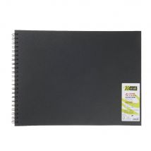 Carnet À Dessin 38x29 Cm - 40 Feuilles Noires - 190g - Monali