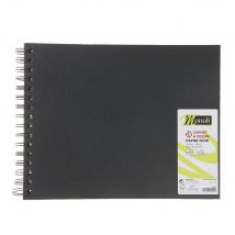 Carnet À Dessin 26x21 Cm - 40 Feuilles Noires - 190g - Monali