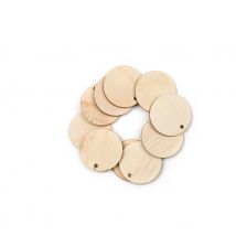 Lot De 10 Étiquettes Rondes En Bois - Créalia