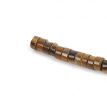 Perles Cylindre En Pierre Marrons - 6 X 3 Mm - Créalia