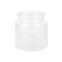 Vase En Verre À Rainures Et Losanges 12 X 12,5 Cm - Créalia