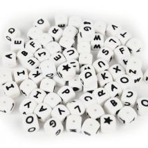 Perles Carre Alphabet En Silicone X 75 - Créalia