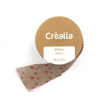 Ruban À Étoiles Rouges - 6cm X 3m – Noël Tradition - Créalia