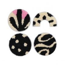 Set 4 Patchs – Wavy Bouclette - Noir -créalia