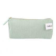 Trousse 1 Compartiment Cultura - Velours Vert Menthe