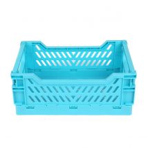 Caissette De Rangement Pliable S - 16,6 X 10 X 25 Cm - Bleu Sarcelle - Cultura