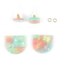 Kit Boucles D'Oreilles - Vert - Acier Inoxydable - Créalia