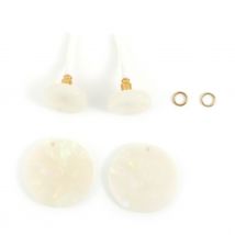 Kit Boucles D'Oreilles - Écru - Acier Inoxydable - Créalia