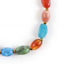 Kit Collier En Résine - Perles Acrylique - Acier Inoxydable - Créalia