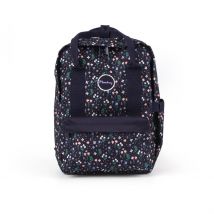 Sac De Cours Cultura - Fleuri Noir - 2 Compartiments - Moonbay