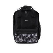 Sac De Cours Cultura - Fleurs Xl Noires - 2 Compartiments - Moonbay