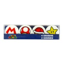 Lot De 4 Gommes La Plume Dorée - Super Mario - La Plume Doree