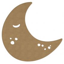 Support En Bois À Décorer Gomille - Lune - 6 Mm - 31x30cm - Certifié Pefc 100%