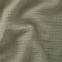 Coupon De Tissu En Double Gaze Unie - 100 X 130 Cm - Kaki - Domotex