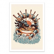 Affiche 30 X 40 Cm - Sushi And Ramen Dragon - Wall Editions