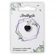 Pendentif Plaqué Argent - Coeur En Pierre Naturelle - Améthyste - Irréversible bijoux