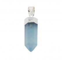 Pendentif Bitermine Plaqué Argent – Aigue Marine - Irréversible bijoux