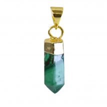 Pendentif Plaqué Or - Bitermine - Malachite - Irréversible bijoux