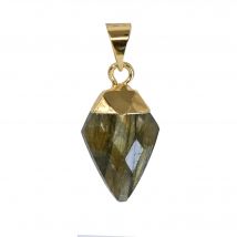 Pendentif Plaqué Or - Losange - Labradorite - Irréversible bijoux
