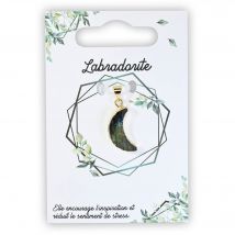 Pendentif Plaqué Or - Lune - Labradorite - Irréversible bijoux