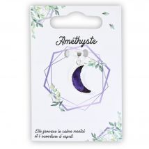 Pendentif Plaqué Argent - Lune - Améthyste - Irréversible bijoux