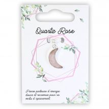Pendentif Plaqué Argent - Lune - Quartz Rose - Irréversible bijoux
