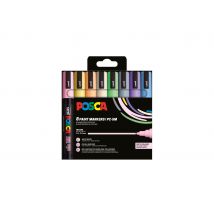 Lot De 8 Marqueurs Peinture Pointes Moyennes Coniques - Posca - Pastel