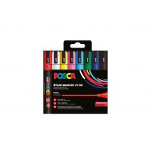 Lot De 8 Marqueurs Peinture Pointes Moyennes Coniques - Posca - Basic