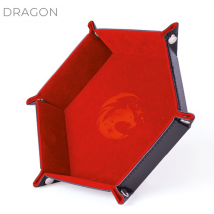 Piste De Dés - Dragon Flamboyant - Cuir Et Velours - Rouge - Epic Forge