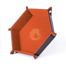 Piste De Dés - Licorne Majestueuse - Cuir Et Velours - Orange - Epic Forge