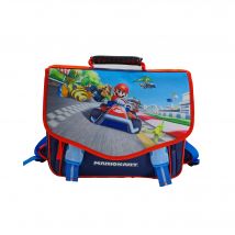 Cartable La Plume Dorée - Marine - Mario Kart - 2 Compartiments - La Plume Doree