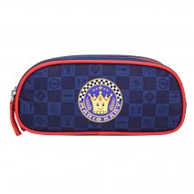 Trousse Rectangulaire 2 Compartiments La Plume Dorée - Marine - Mario Kart - La Plume Doree