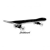 Écusson Transfert Thermo-adhésif - Grand Modèle - Skateboard - Care & Create