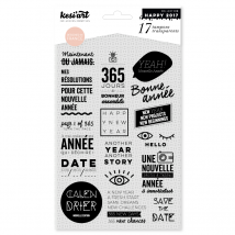 17 Tampons Clear Stamps - Happy New Year Scrapbooking