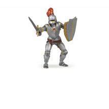 Le Plumet Fièrement Arboré Au Sommet De Son Casque, Le Chevalier En Armure Se Sent Totalement Protégé Derrière Celle-ci, Son Épée En Avant, Il Se