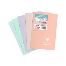 1 Cahier Polypro - 11 X 17 Cm - Koverbook Pastel Blush - Clairefontaine - 96 Pages Petits Carreaux - Coloris Assortis