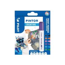 Pochette De 6 Marqueurs Peinture Pintor Pilot À Pointe Moyenne - Couleurs Fun