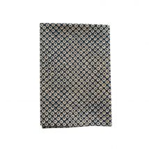 Coupon De Tissu - 45 X 55 Cm - Motifs Japonais Géométriques - Bleu Marine - Abc Collection