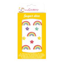 Lot De 10 Décorations En Sucre Scrapcooking - Rainbow - 6 G - Scrapcooking