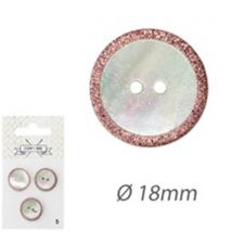 Boutons Nacrés - X3 - 18 Mm - Rose - Com 1 Idée