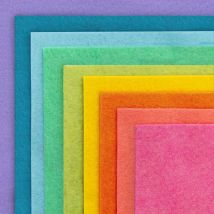 9 Coupons Feutrine - 15 X 15 Cm - Arc-en-ciel - The Cinnamon Patch
