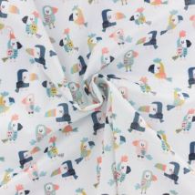 Tissu Pul Imperméable 50 X 155 Cm - Imprimé Toucan - Com 1 Idée