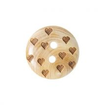 Boutons Bois - 15mm - X6 - Cœur - Com 1 Idée