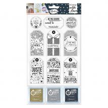 Aladine 9 Tampons En Mousse - Etiquettes Cadeaux - With Love Scrapbooking