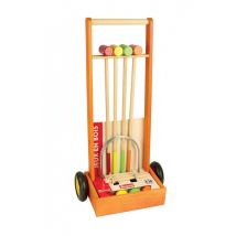 Jeu De Croquet - Chariot En Bois - Jeujura