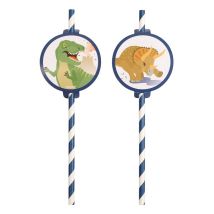 8 Pailles Carton - Happy Dinosaure - Riethmüller