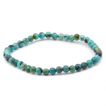 Bracelet Boule - 04 Mm En Pierre Naturelle De Turquoise Du Tibet - Camille Ambiance Nature