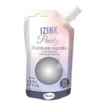Peinture Nacrée Izink Pearly - Aladine - 80 Ml - Argent Mat