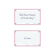 80 Flashcards - 7,5 X 12,5 Cm - Flash 2.0 Oxford - Petits Carreaux - Cadre Rose